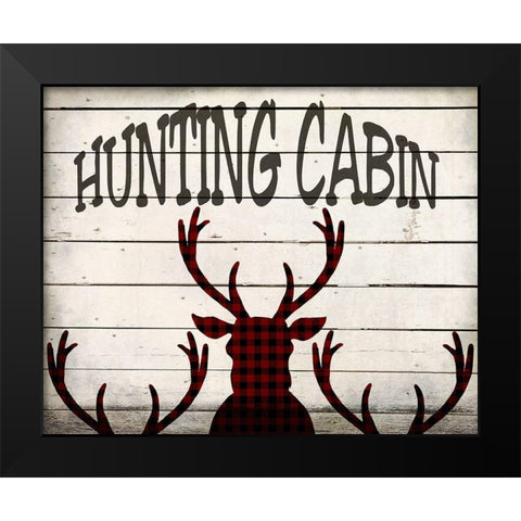 Deer Inn Black Modern Wood Framed Art Print by Kimberly, Allen