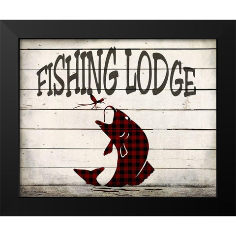 Fishing Lodge Black Modern Wood Framed Art Print by Kimberly, Allen