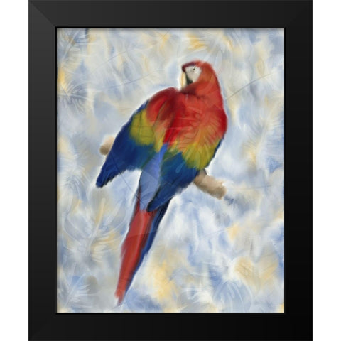Parrot 2 Black Modern Wood Framed Art Print by Kimberly, Allen
