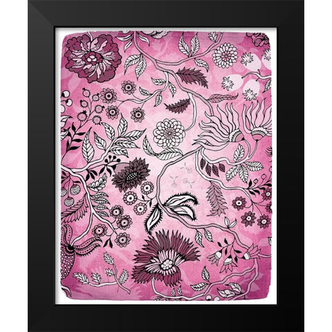 Tropical Flower Pink 1 Black Modern Wood Framed Art Print by Kimberly, Allen