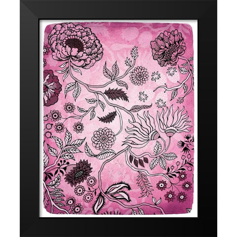 Tropical Flower Pink 2 Black Modern Wood Framed Art Print by Kimberly, Allen