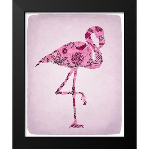 Flamingo 1 Black Modern Wood Framed Art Print by Kimberly, Allen