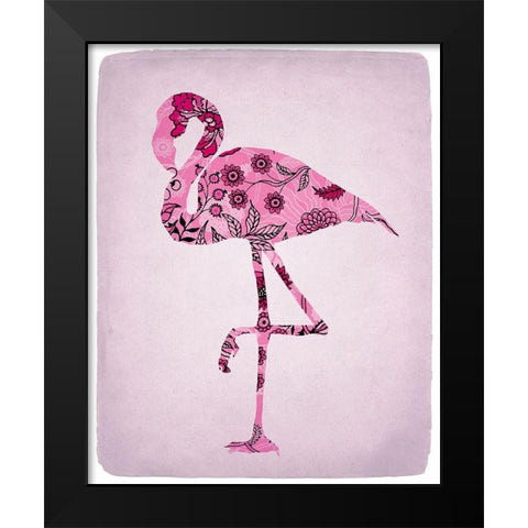 Flamingo 2 Black Modern Wood Framed Art Print by Kimberly, Allen