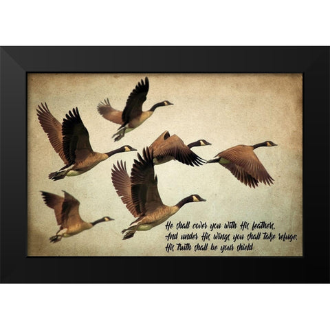 His Wings Black Modern Wood Framed Art Print by Kimberly, Allen