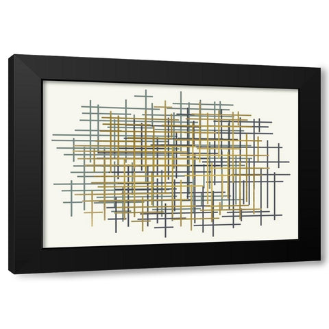 Grids Black Modern Wood Framed Art Print with Double Matting by Kimberly, Allen