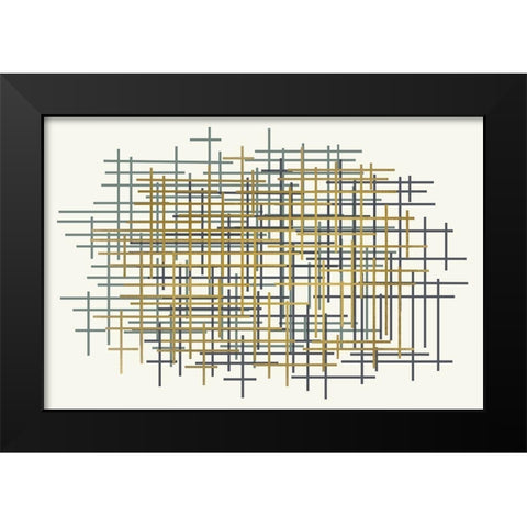 Grids Black Modern Wood Framed Art Print by Kimberly, Allen