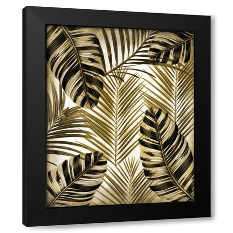 Gold Palm 2 Black Modern Wood Framed Art Print by Allen, Kimberly