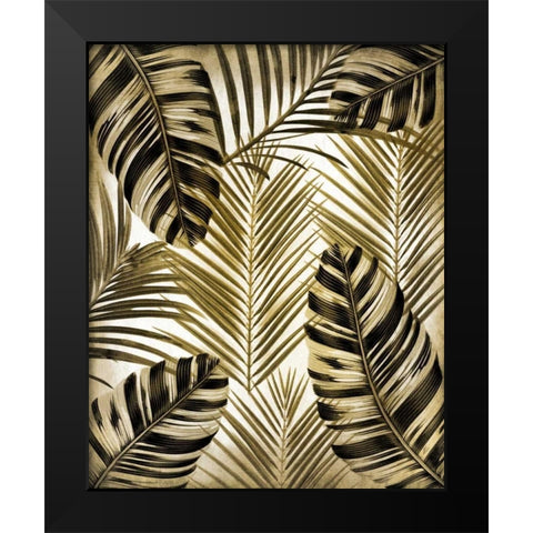 Gold Palm 2 Black Modern Wood Framed Art Print by Allen, Kimberly