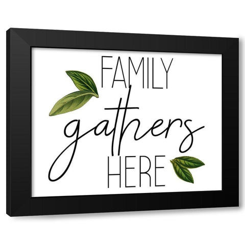 Family Gathers 1 Black Modern Wood Framed Art Print with Double Matting by Kimberly, Allen