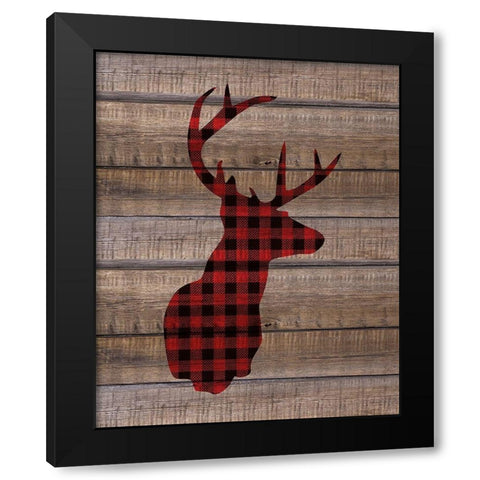 Buck Christmas 1 Black Modern Wood Framed Art Print by Kimberly, Allen