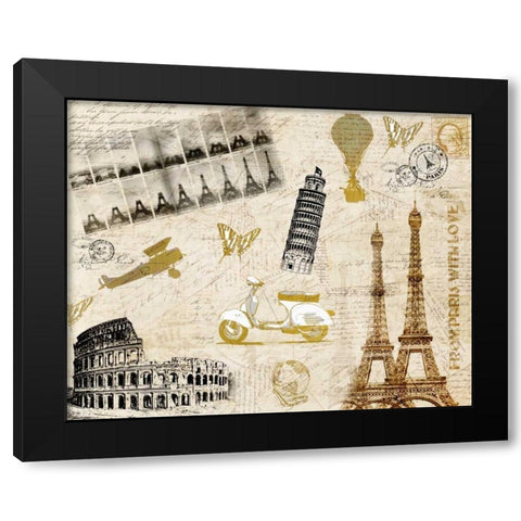 Lets Travel Black Modern Wood Framed Art Print with Double Matting by Allen, Kimberly