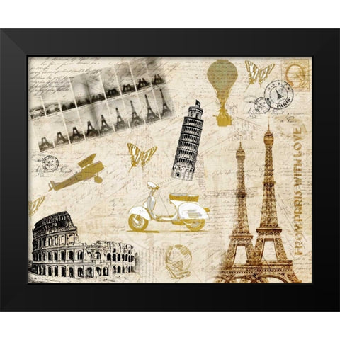 Lets Travel Black Modern Wood Framed Art Print by Allen, Kimberly