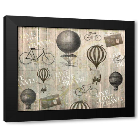 Live Love Travel Black Modern Wood Framed Art Print by Allen, Kimberly