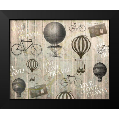 Live Love Travel Black Modern Wood Framed Art Print by Allen, Kimberly
