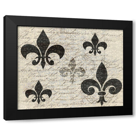 Fleur Writtings Black Modern Wood Framed Art Print with Double Matting by Kimberly, Allen