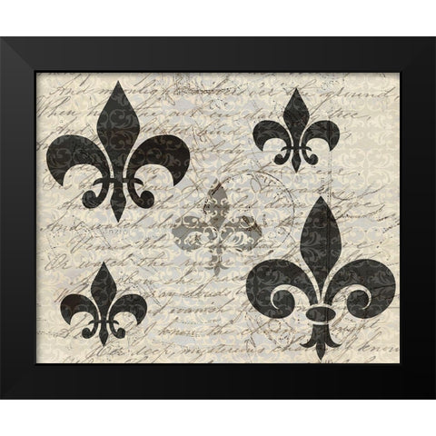 Fleur Writtings Black Modern Wood Framed Art Print by Kimberly, Allen