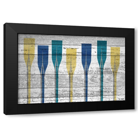 Paddles Black Modern Wood Framed Art Print by Kimberly, Allen