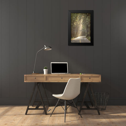 Lets Get Lost Black Modern Wood Framed Art Print by Kimberly, Allen