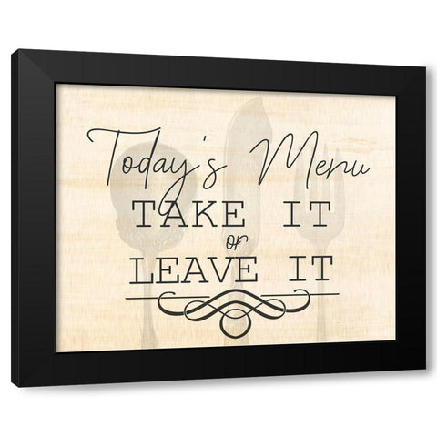 Menu Black Modern Wood Framed Art Print by Kimberly, Allen