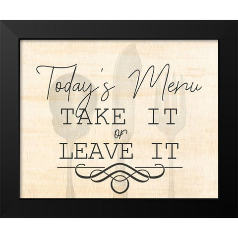 Menu Black Modern Wood Framed Art Print by Kimberly, Allen