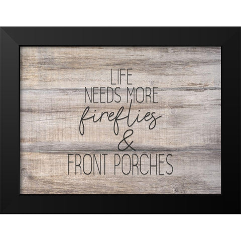 Fireflies Black Modern Wood Framed Art Print by Kimberly, Allen