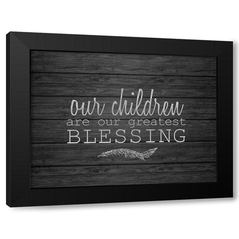 Our Children Black Modern Wood Framed Art Print by Kimberly, Allen