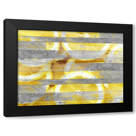 Lemon Slice Black Modern Wood Framed Art Print with Double Matting by Kimberly, Allen