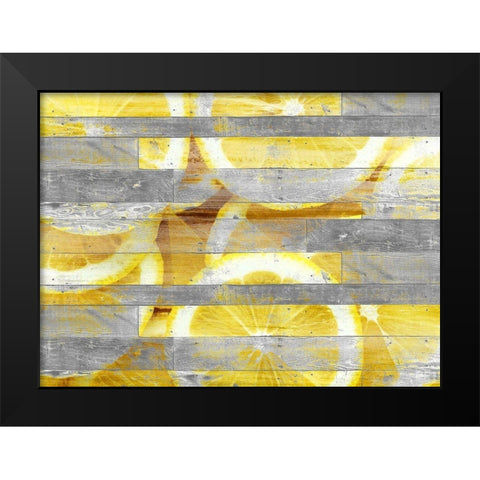 Lemon Slice Black Modern Wood Framed Art Print by Kimberly, Allen