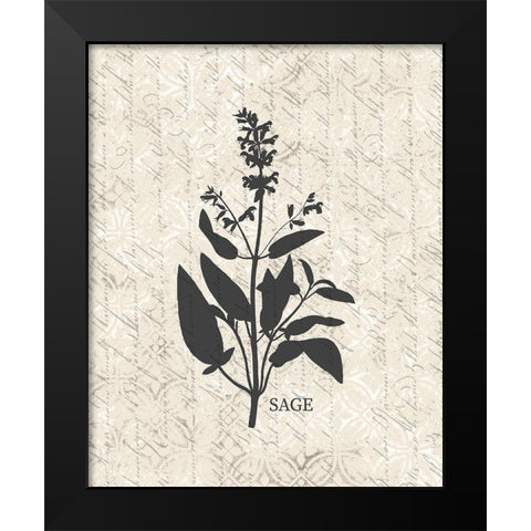 Fresh Sage Black Modern Wood Framed Art Print by Kimberly, Allen