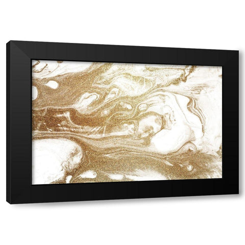 Golden Swirl Black Modern Wood Framed Art Print with Double Matting by Kimberly, Allen