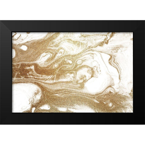 Golden Swirl Black Modern Wood Framed Art Print by Kimberly, Allen