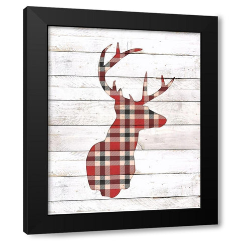 Plaid Silhouette Black Modern Wood Framed Art Print with Double Matting by Kimberly, Allen