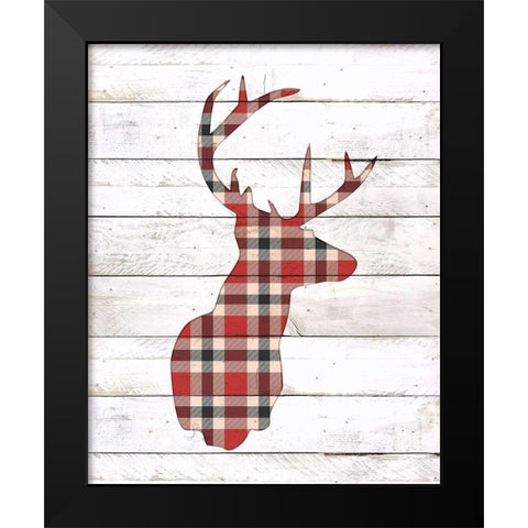 Plaid Silhouette Black Modern Wood Framed Art Print by Kimberly, Allen