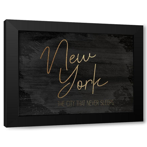NYC Gold 2 Black Modern Wood Framed Art Print with Double Matting by Kimberly, Allen
