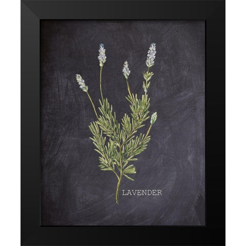Blackboard Herbs 1 Black Modern Wood Framed Art Print by Kimberly, Allen