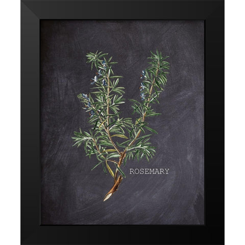 Blackboard Herbs 2 Black Modern Wood Framed Art Print by Kimberly, Allen