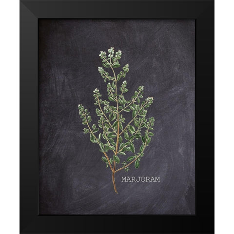 Blackboard Herbs 3 Black Modern Wood Framed Art Print by Kimberly, Allen