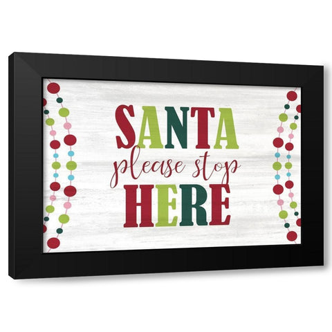Santa Please Black Modern Wood Framed Art Print with Double Matting by Kimberly, Allen