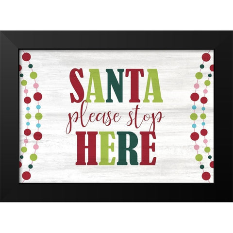 Santa Please Black Modern Wood Framed Art Print by Kimberly, Allen
