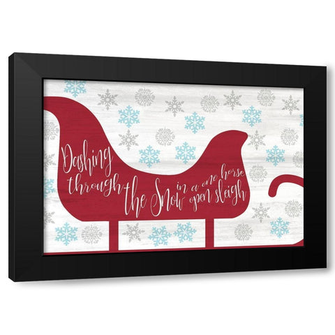 Sleigh Dashing Black Modern Wood Framed Art Print with Double Matting by Kimberly, Allen