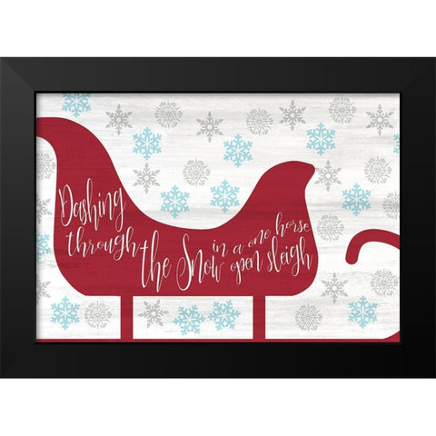 Sleigh Dashing Black Modern Wood Framed Art Print by Kimberly, Allen