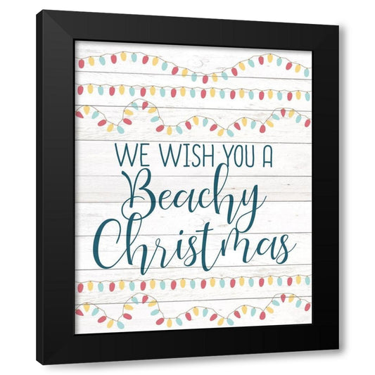 Beachy Christmas Black Modern Wood Framed Art Print with Double Matting by Kimberly, Allen