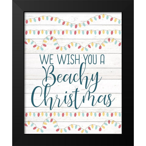 Beachy Christmas Black Modern Wood Framed Art Print by Kimberly, Allen