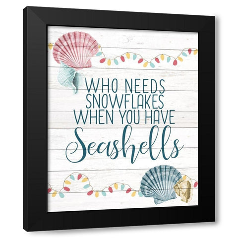 Have Seashells Black Modern Wood Framed Art Print by Kimberly, Allen