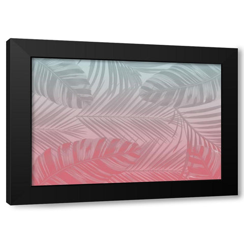 Ombre Palms 1 Black Modern Wood Framed Art Print with Double Matting by Kimberly, Allen