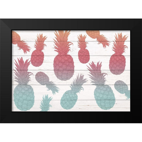 Pinneapple Ombre Black Modern Wood Framed Art Print by Kimberly, Allen