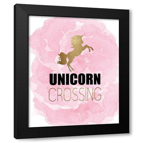 Unicorn Crossing Black Modern Wood Framed Art Print by Kimberly, Allen