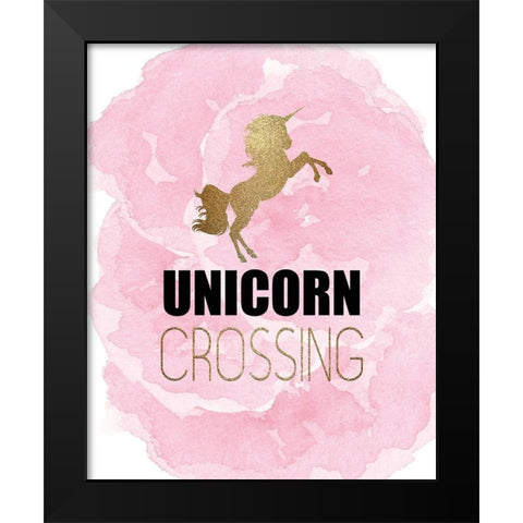 Unicorn Crossing Black Modern Wood Framed Art Print by Kimberly, Allen