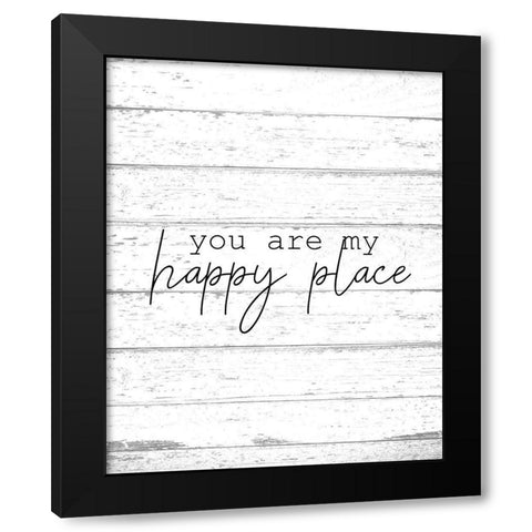 Happy Place Black Modern Wood Framed Art Print with Double Matting by Kimberly, Allen