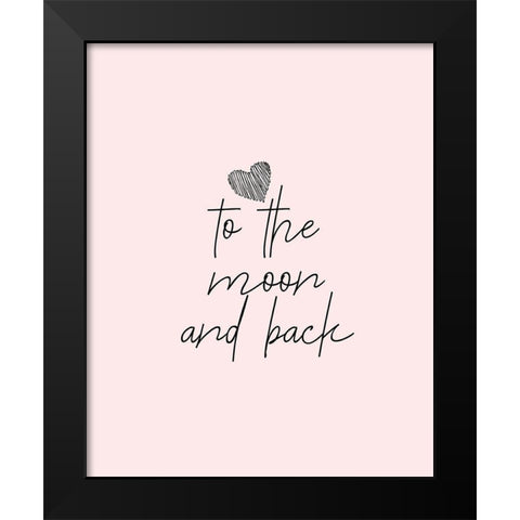 To The Moon Black Modern Wood Framed Art Print by Kimberly, Allen